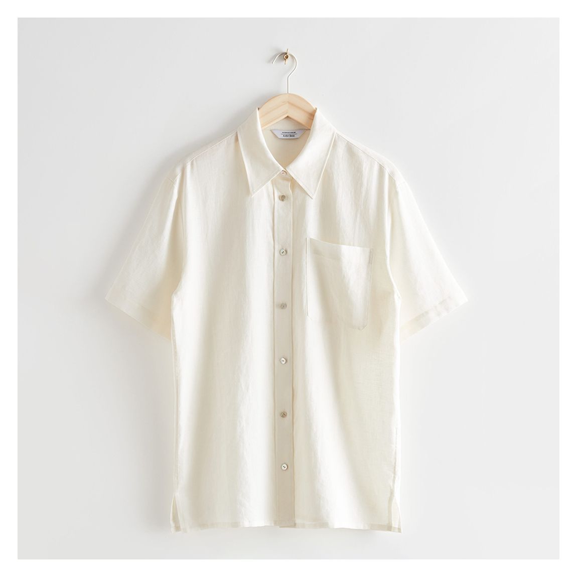 White Milo Linen Shirt main product photo