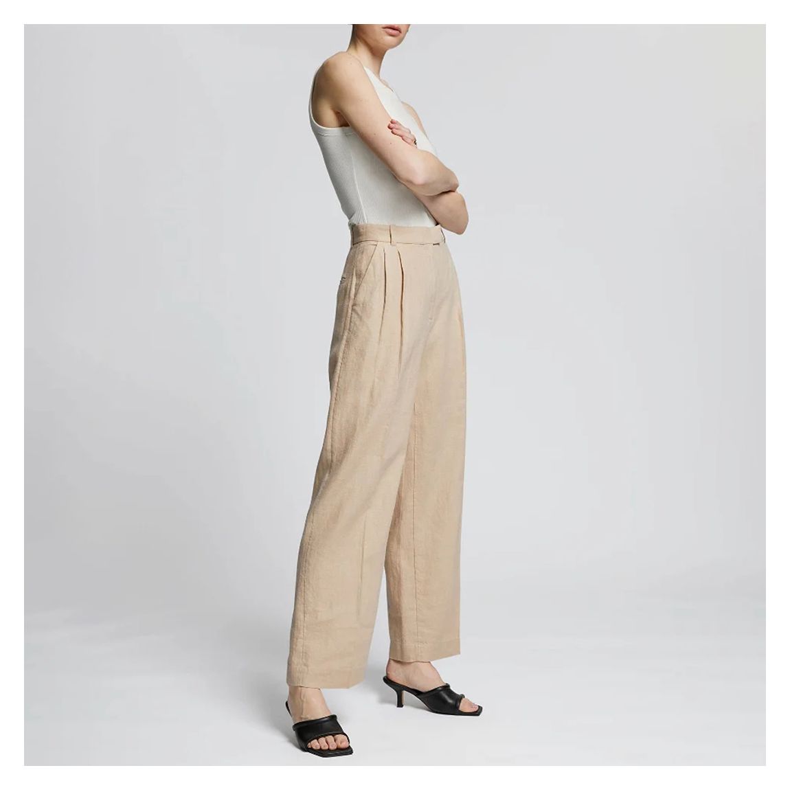 Beige Lima Linen Trouser main product photo