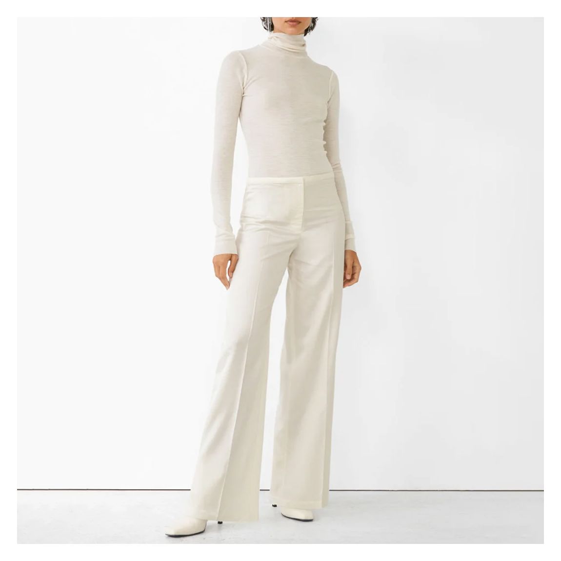 White Penny Wool Blend Trousers main product photo