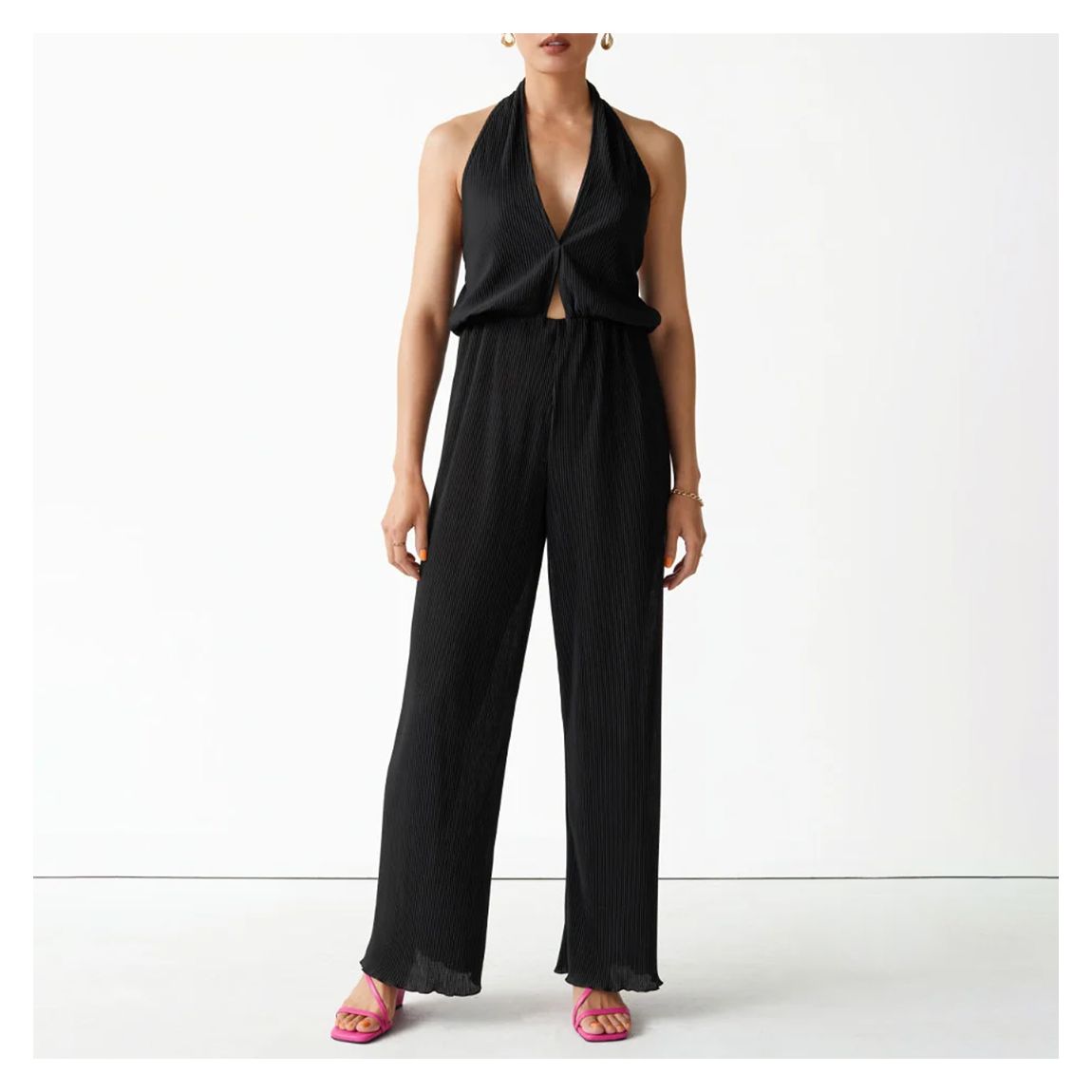 Black Erena Halter neck Jumpsuit main product photo