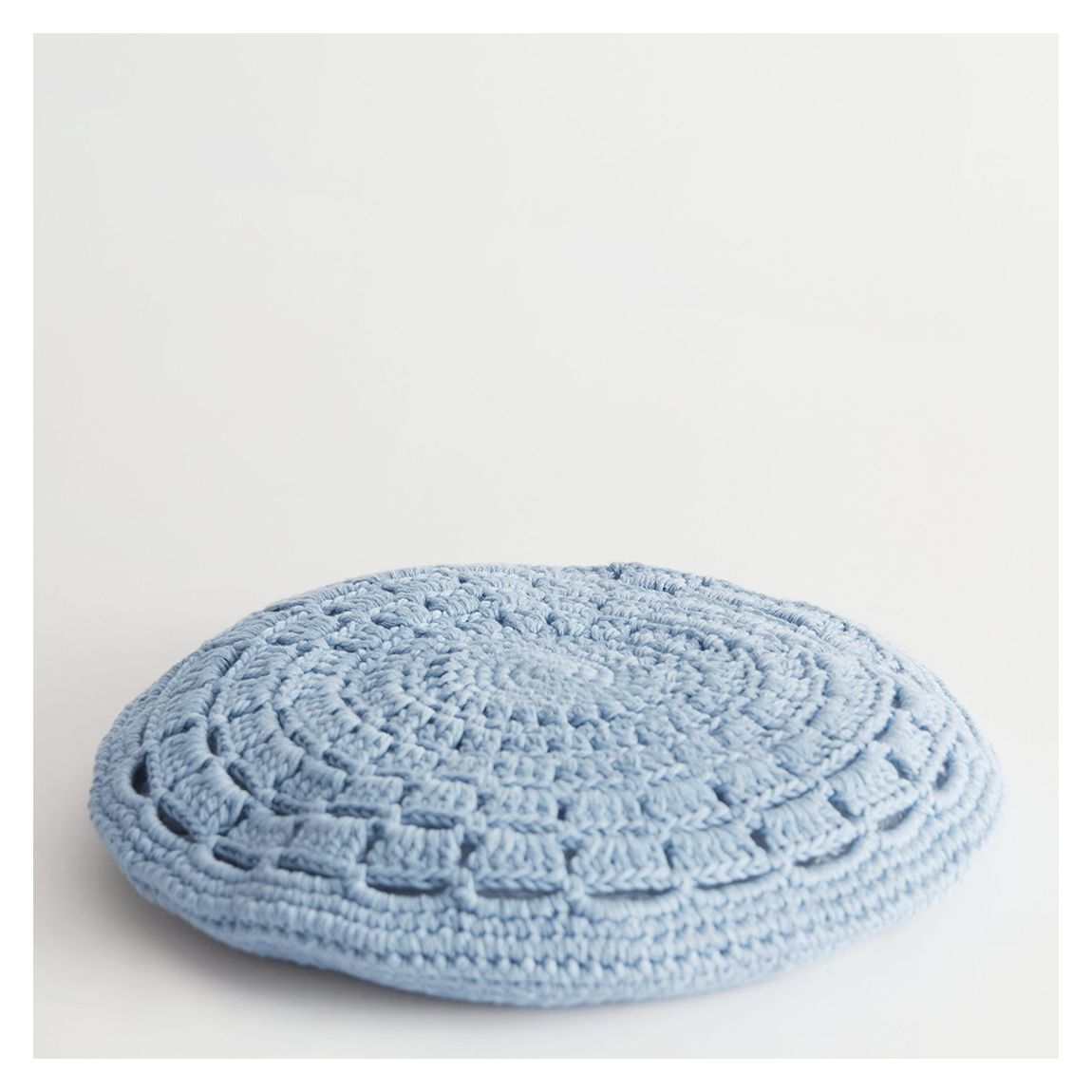 Blue Amber Crochet Cotton Beret main product photo