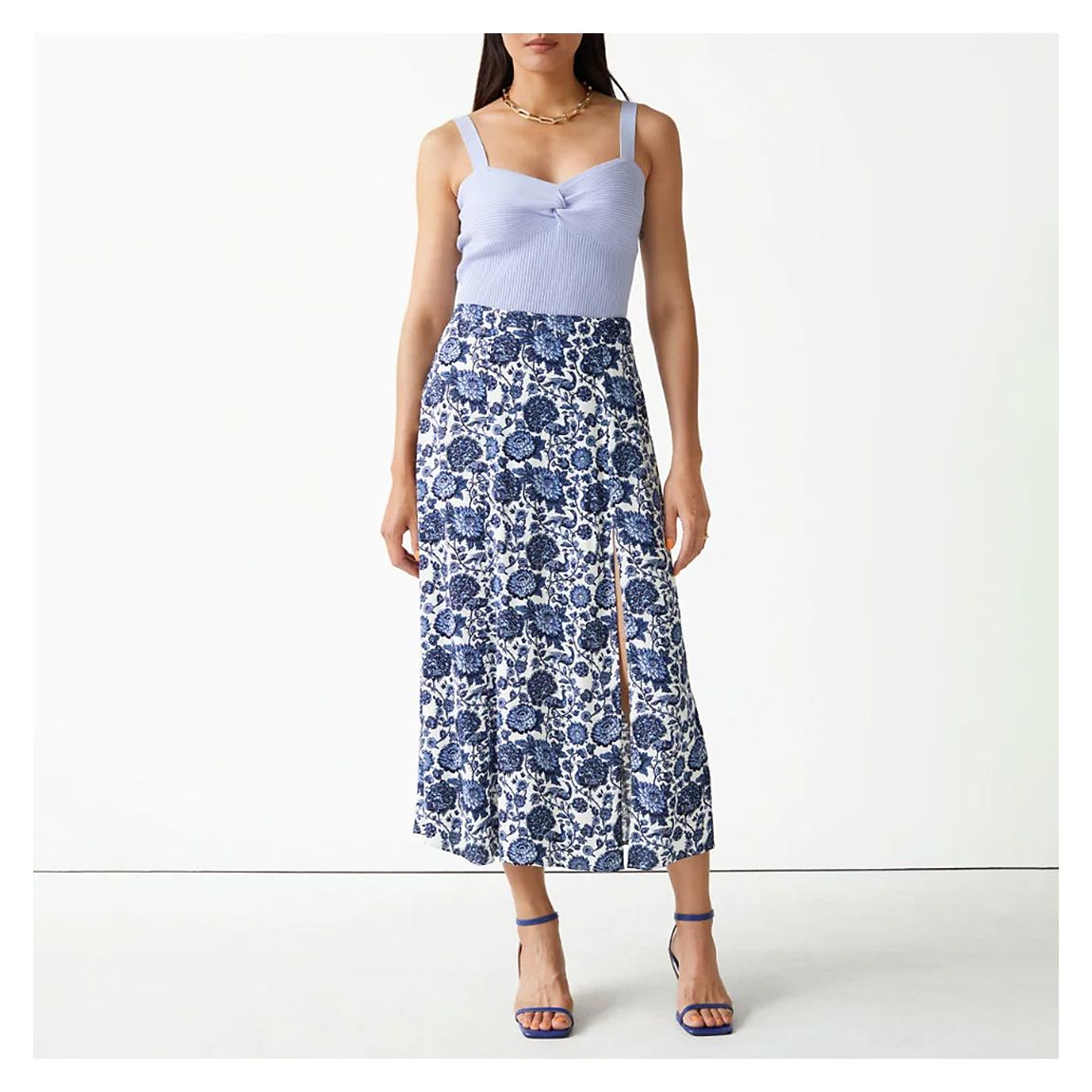 Blue Cecilia Midi Skirt main product photo