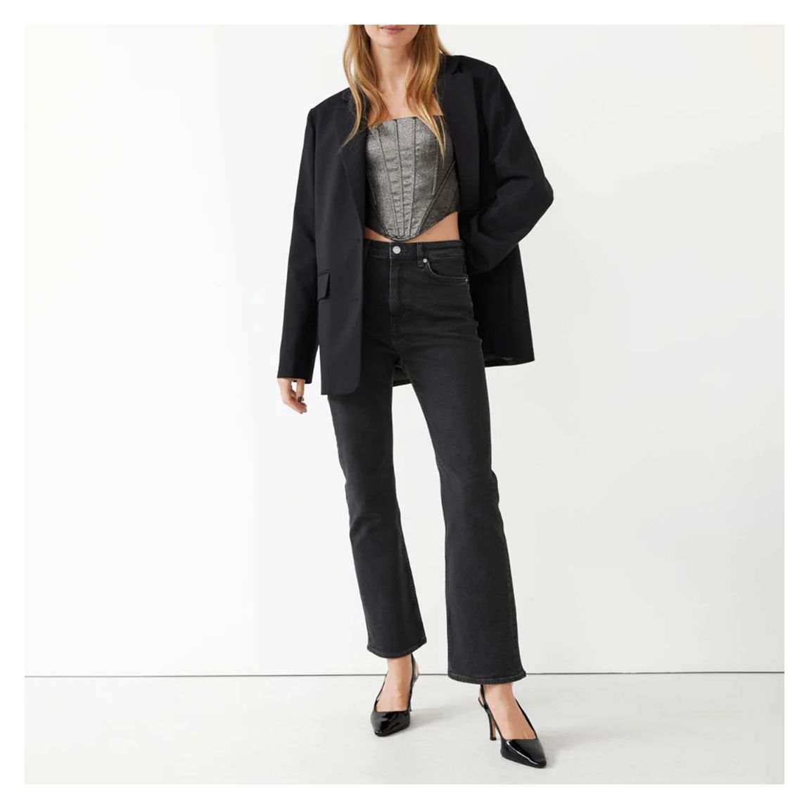 Black Mood Cropped Flare Jeans main product photo