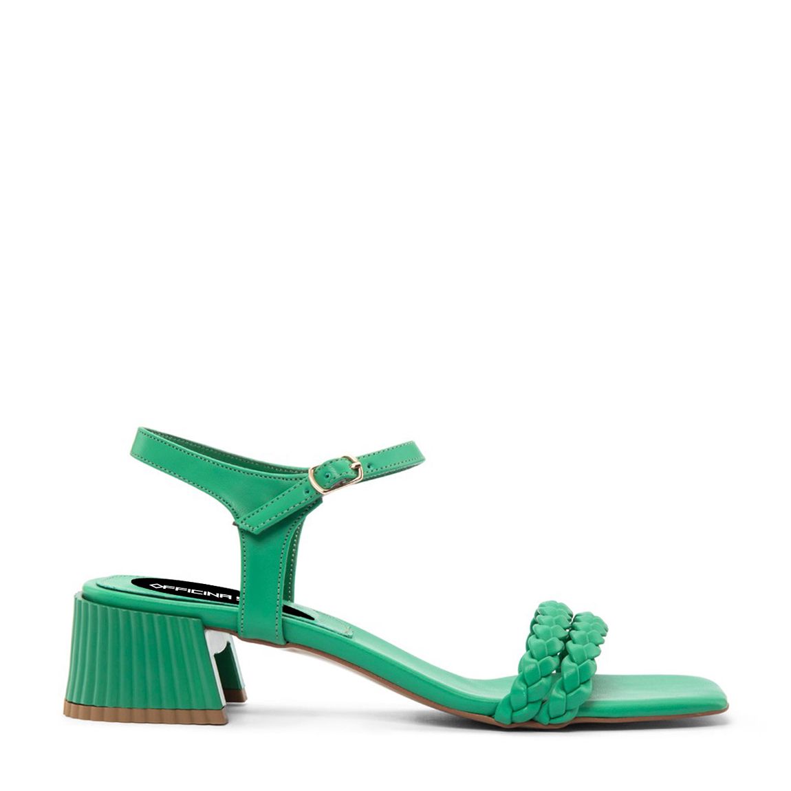 Green Braided Strap Heeled Sandals main product photo
