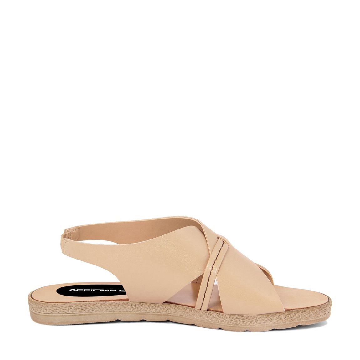 Natural Crossover Strap Slingback Flat Sandals main product photo