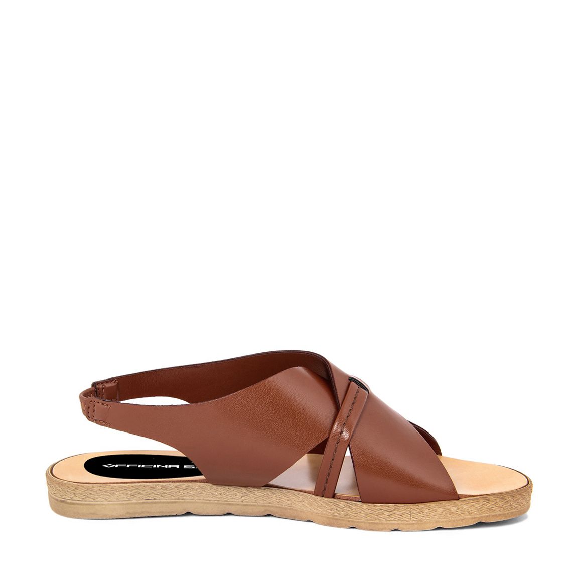 Tan Crossover Strap Slingback Flat Sandals main product photo
