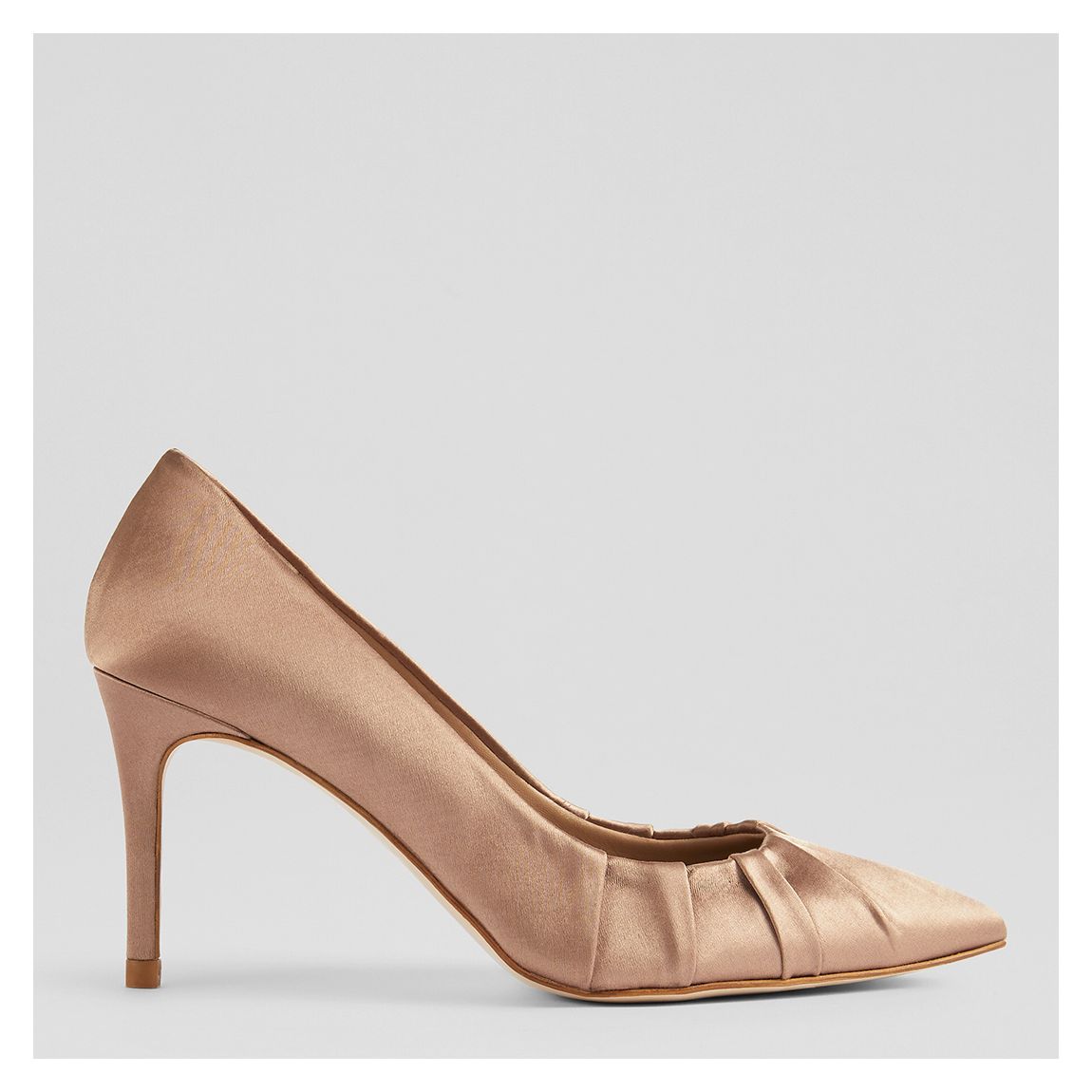 Mocha Satin Florena Heeled Court main product photo