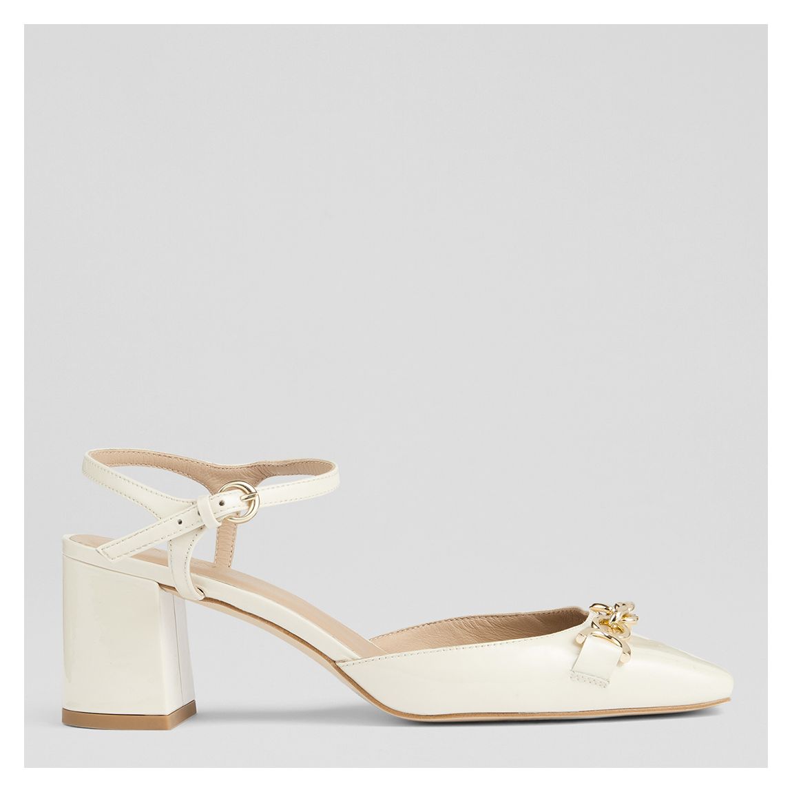 Cream Leather Mindy Heeled Shoe main product photo
