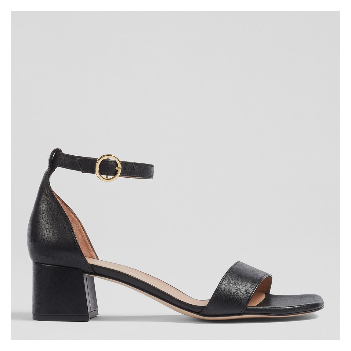 Black Leather Nanette Heeled Sandals main product photo