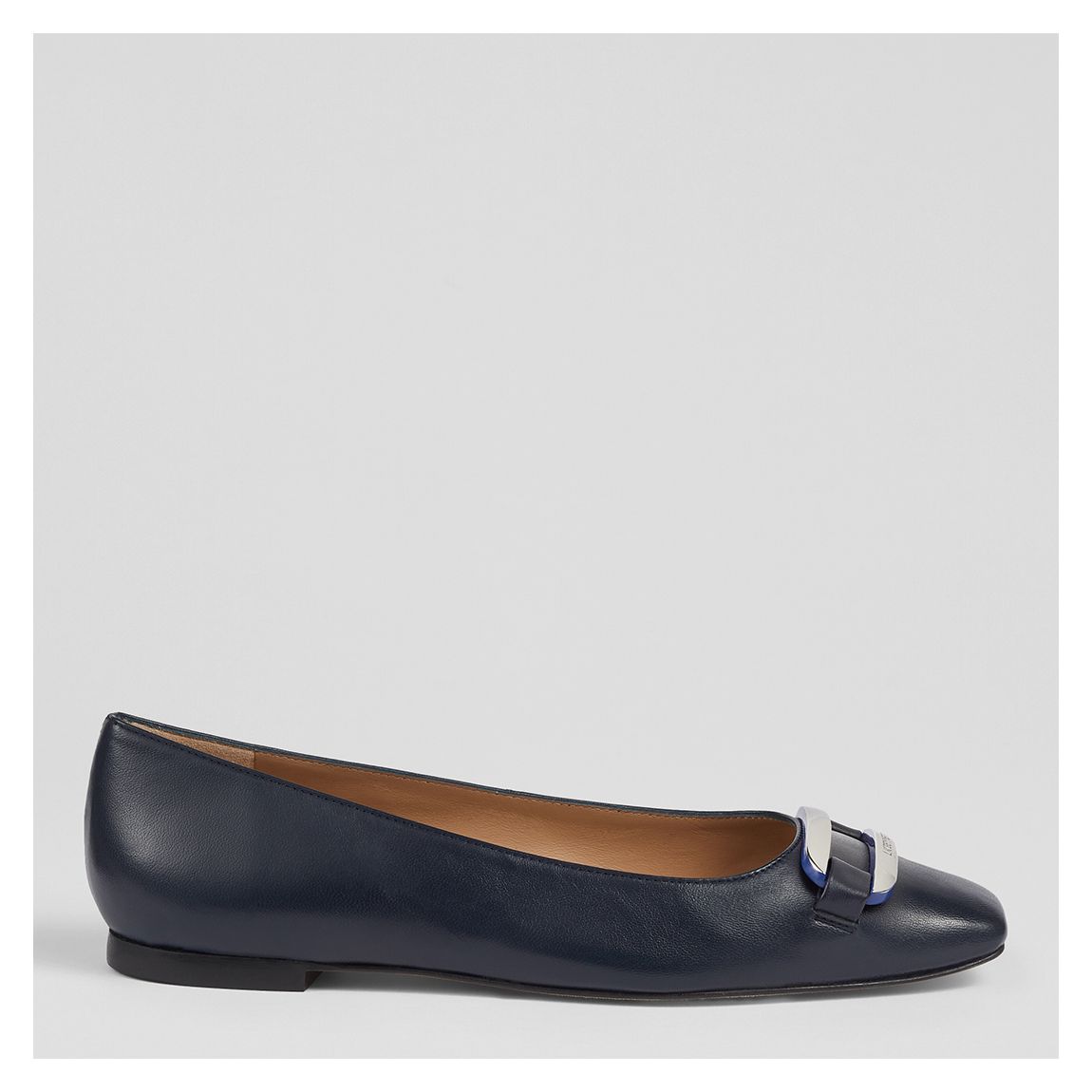 Navy Leather Cayden Flats main product photo