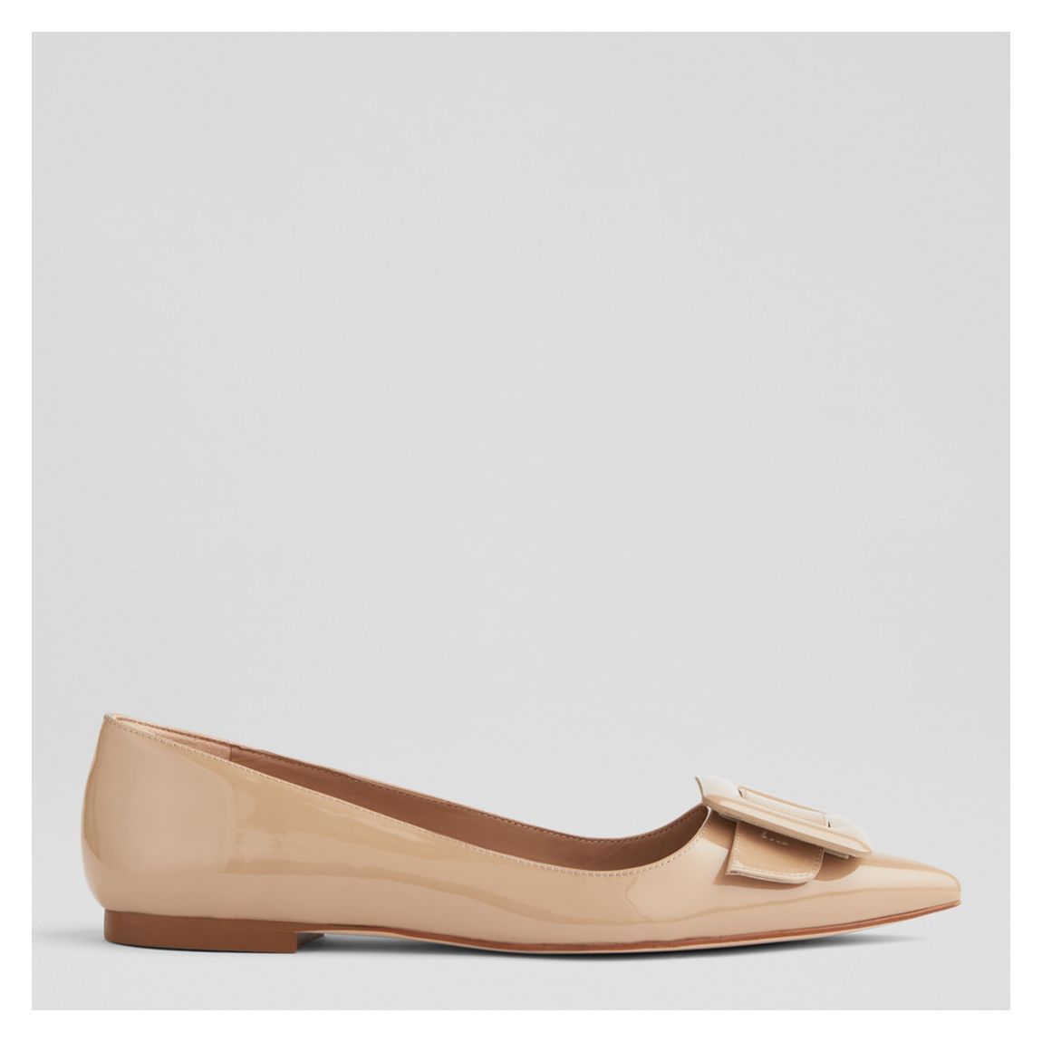 Beige Leather Devon Flats main product photo