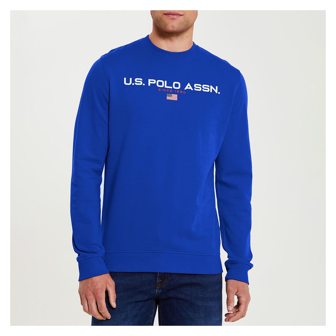 Blue Chest Logo Cotton Blend Sweatshirt main product photo