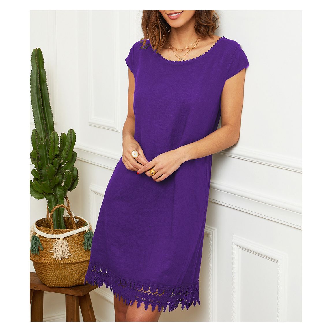 Purple Linen Mini Dress main product photo