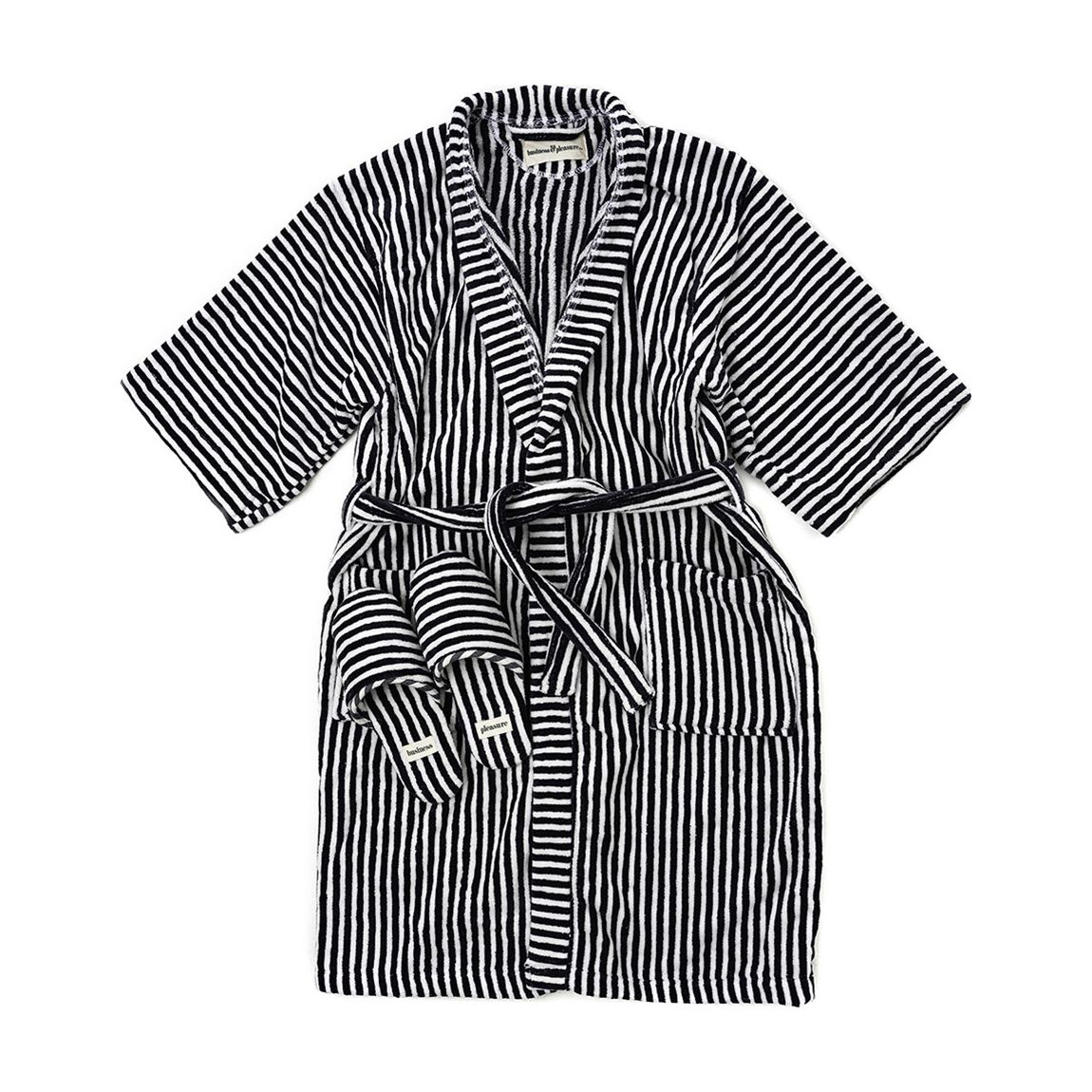 The Robe & Slipper Set, Laurens Navy Stripe main product photo