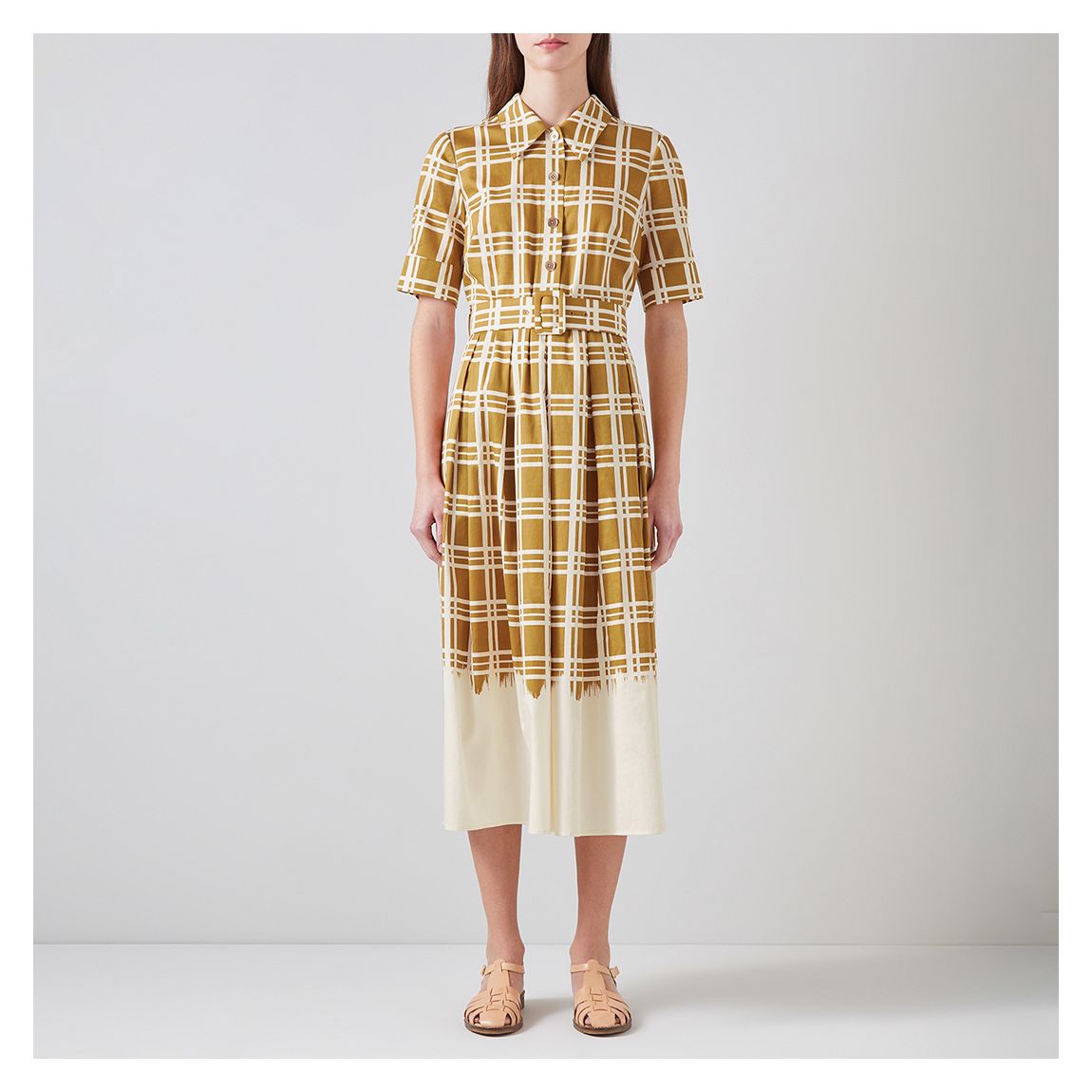 Yellow Dora Check Cotton Dress main product photo