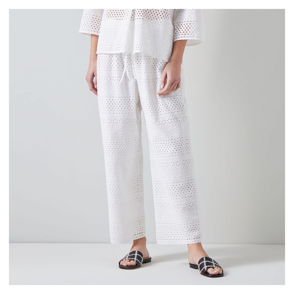 White Edie Cotton Trousers main product photo