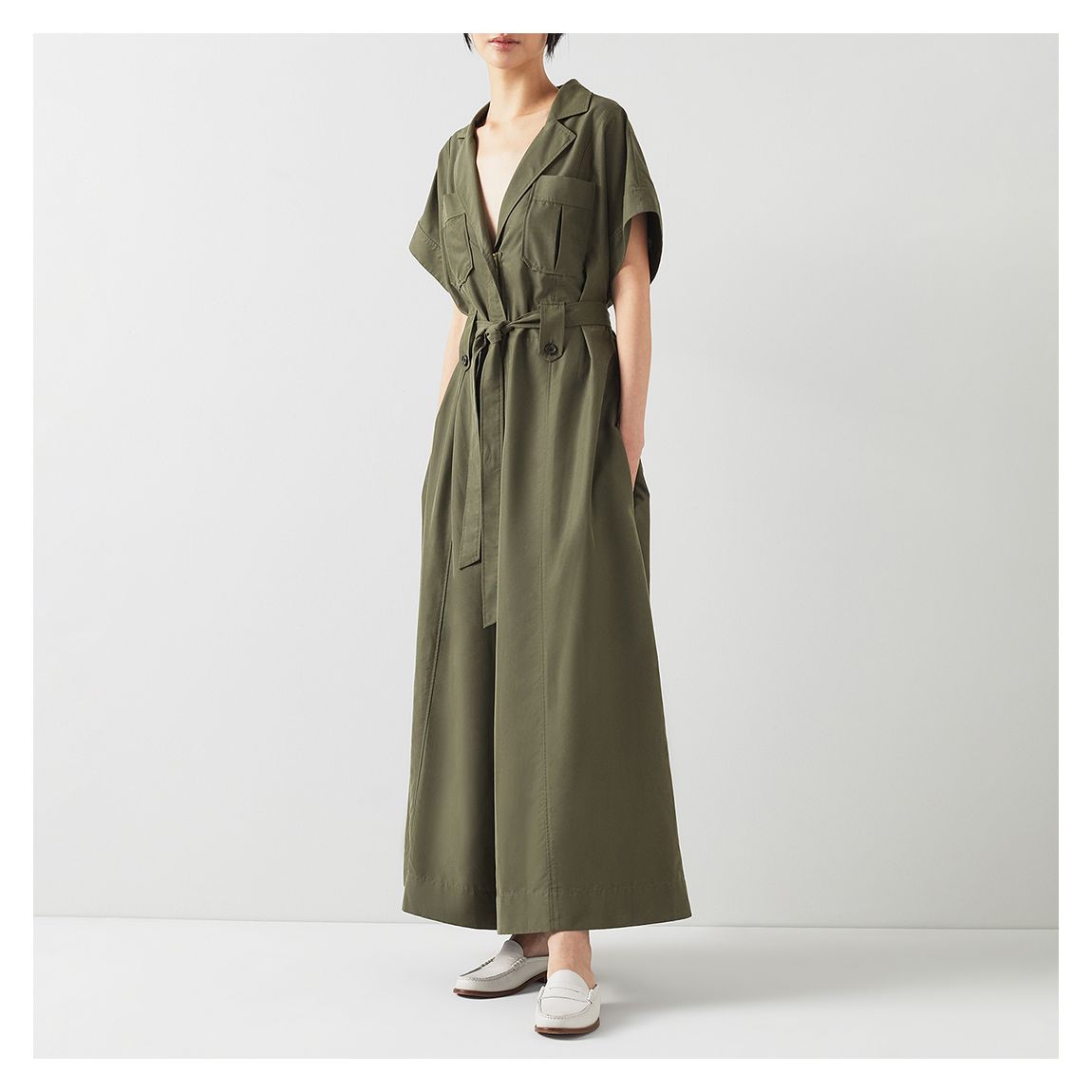 Khaki Isla Belted Jumpsuit main product photo