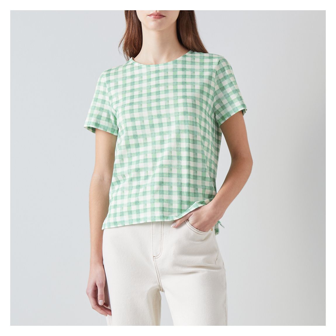 Green/White Check Top main product photo