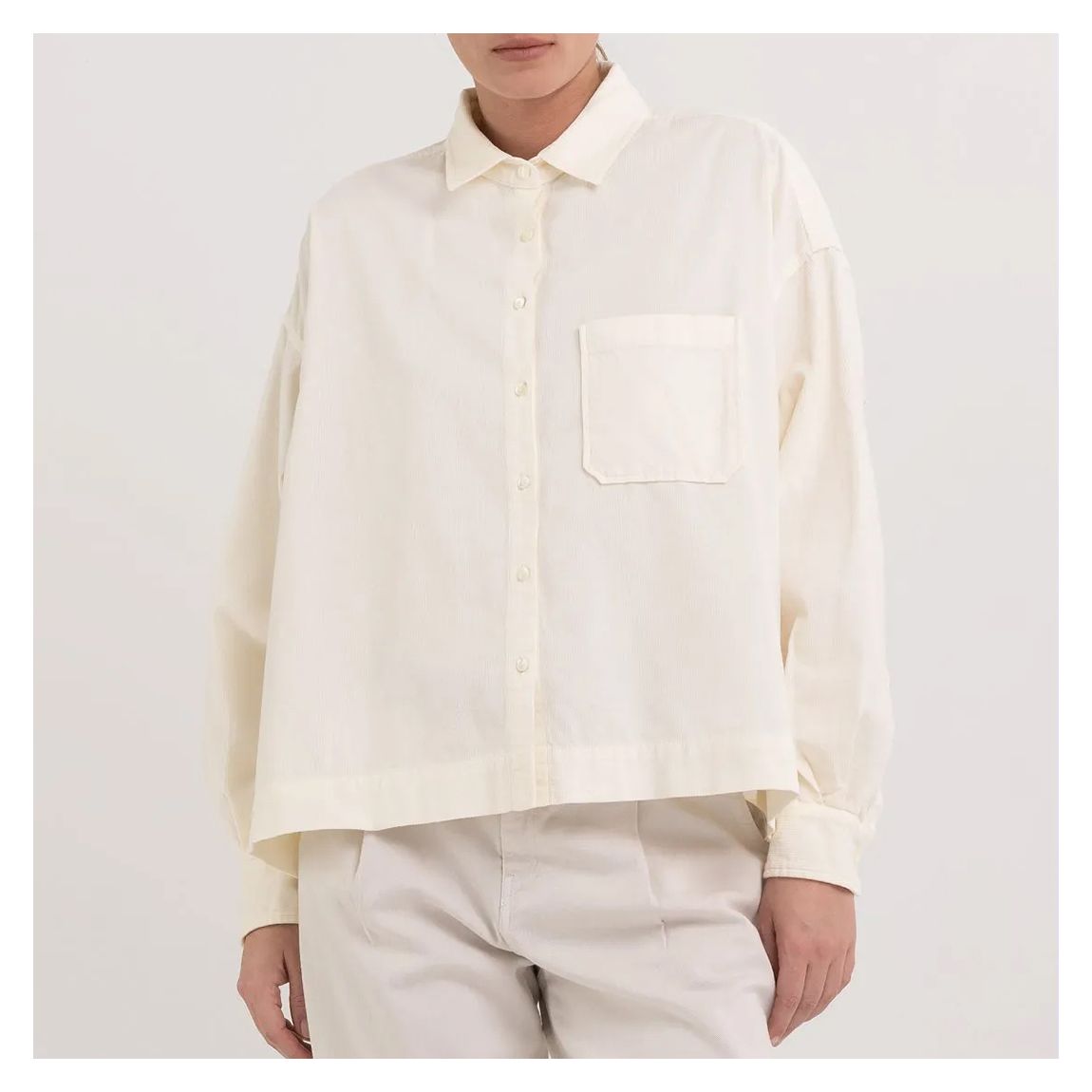Cream Chest Pocket Long Sleeve Shirt main product photo