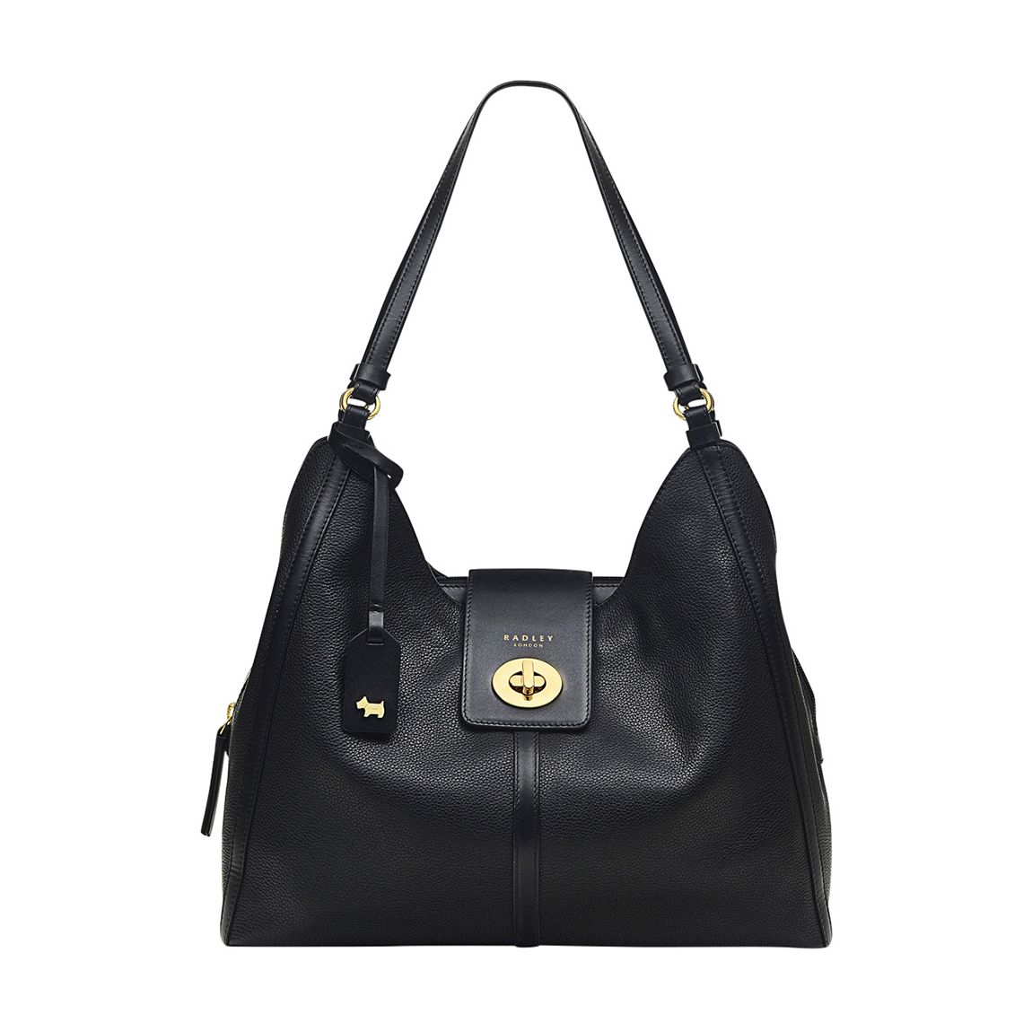 Black Longacre Medium Ziptop Shoulder Bag main product photo