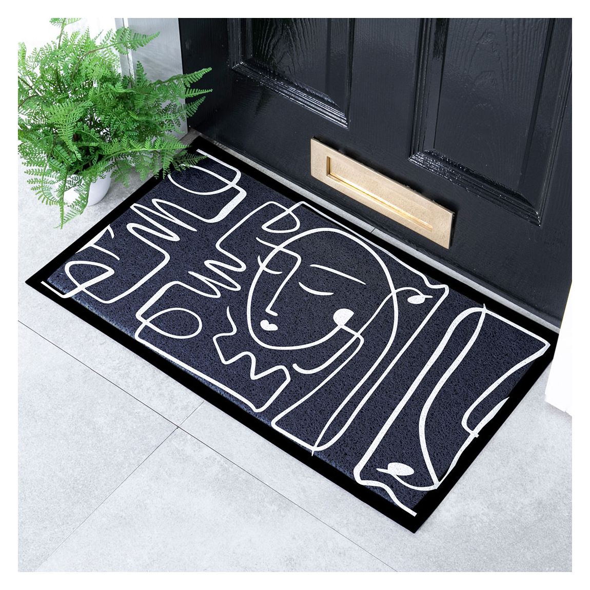 Face Lines Abstract Indoor & Outdoor Doormat - 70x40cm main product photo