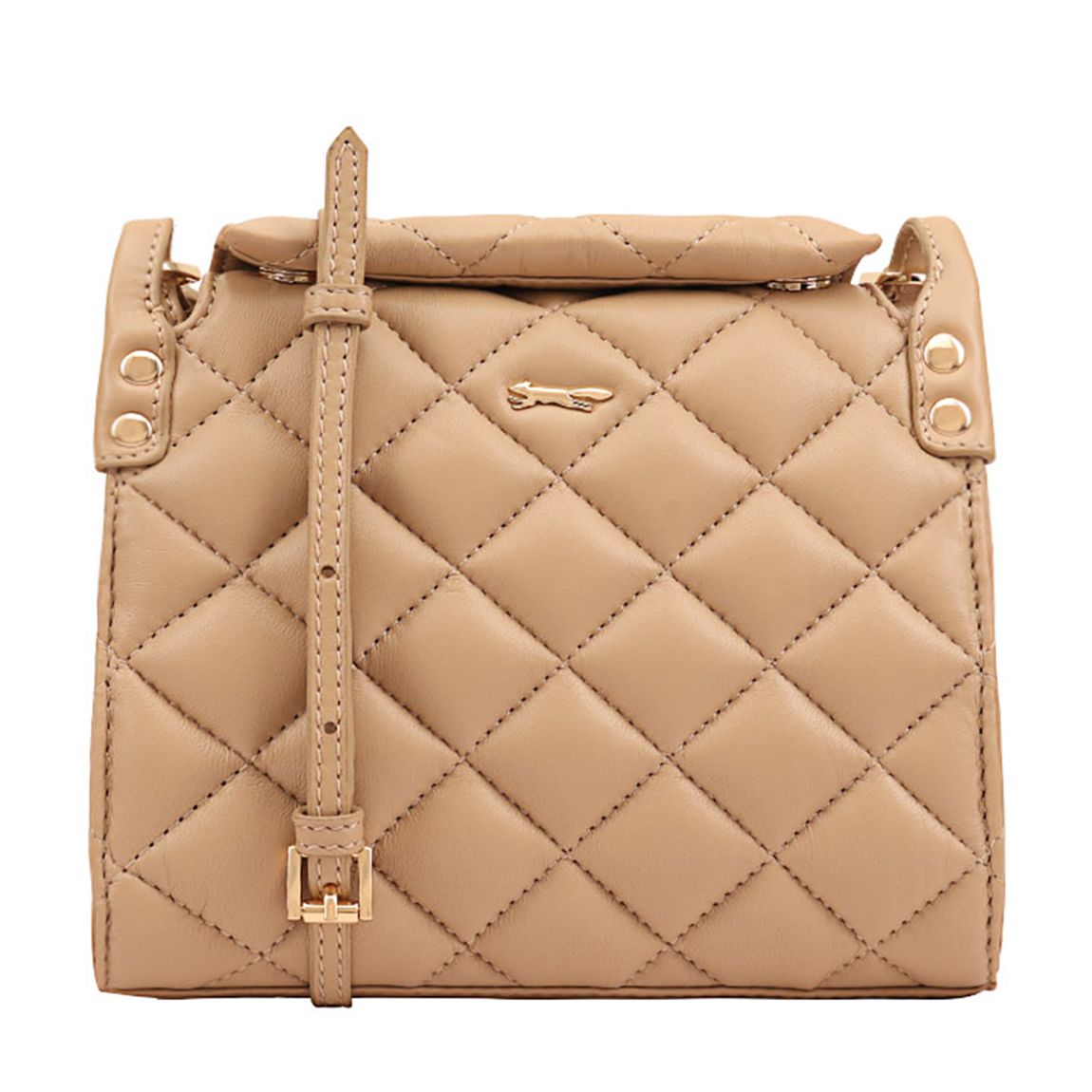 Gold Quilted Leather Alatna Crossbody Bag main product photo