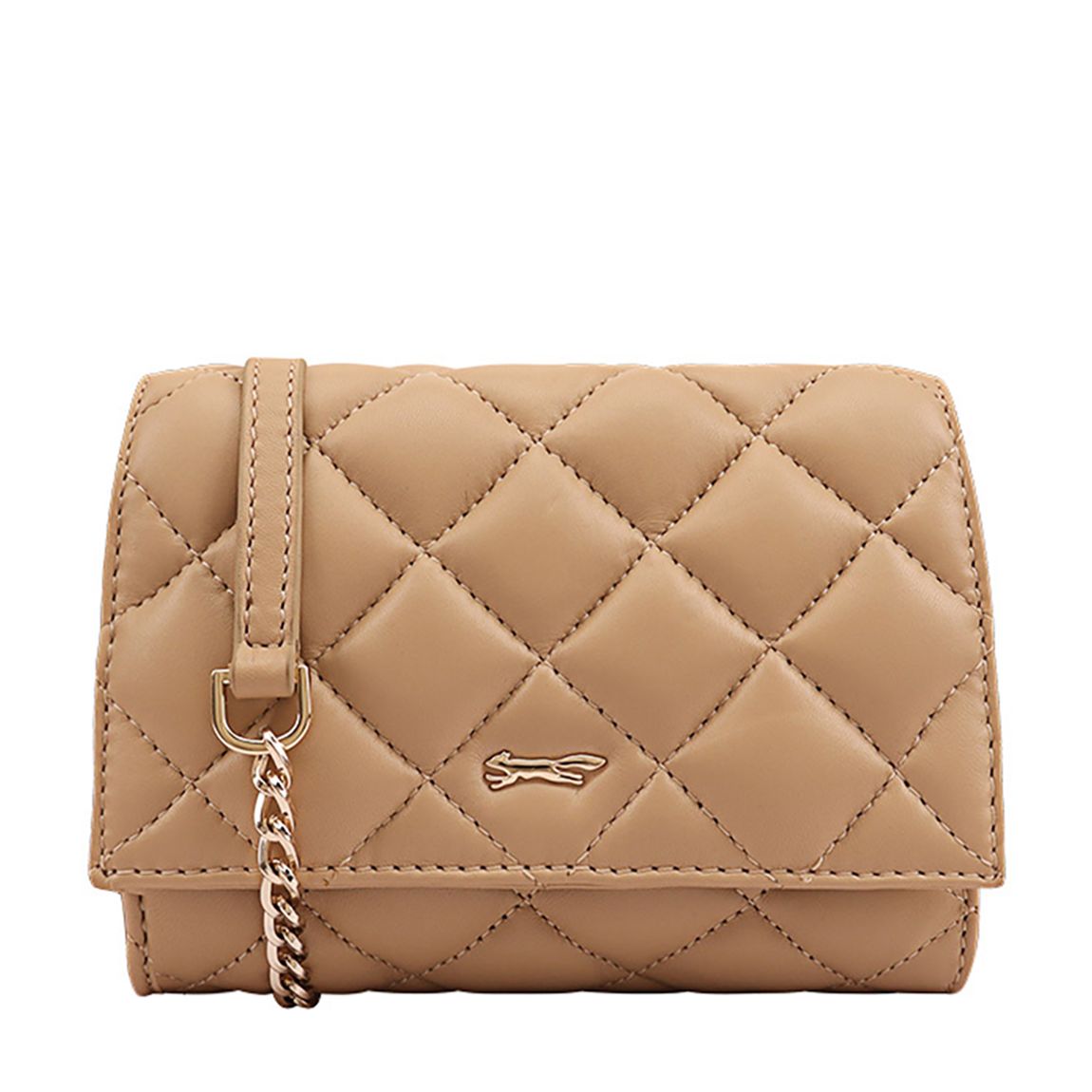 Gold Quilted Leather Deshka Crossbody Bag main product photo