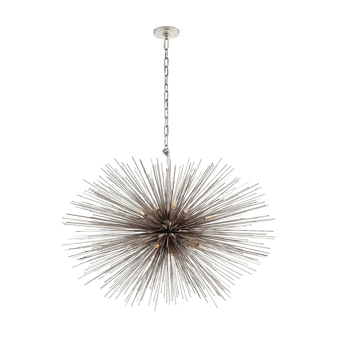 Strada Medium Oval Chandelier in Burnished Silver Leaf main product photo