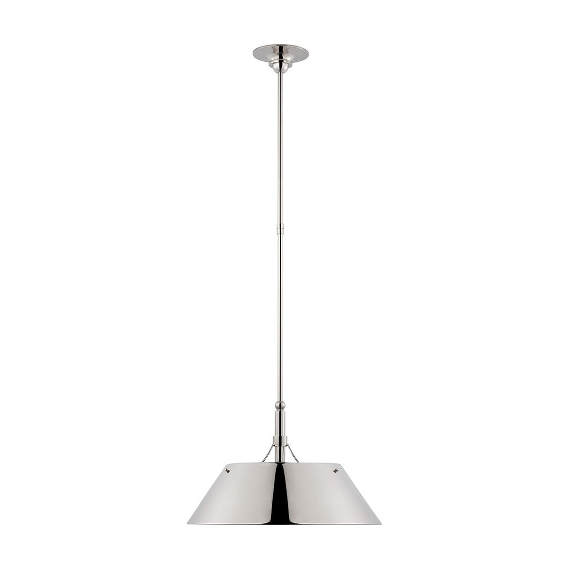 Turlington Large Pendant in Polished Nickel with Polished Nickel Shade main product photo