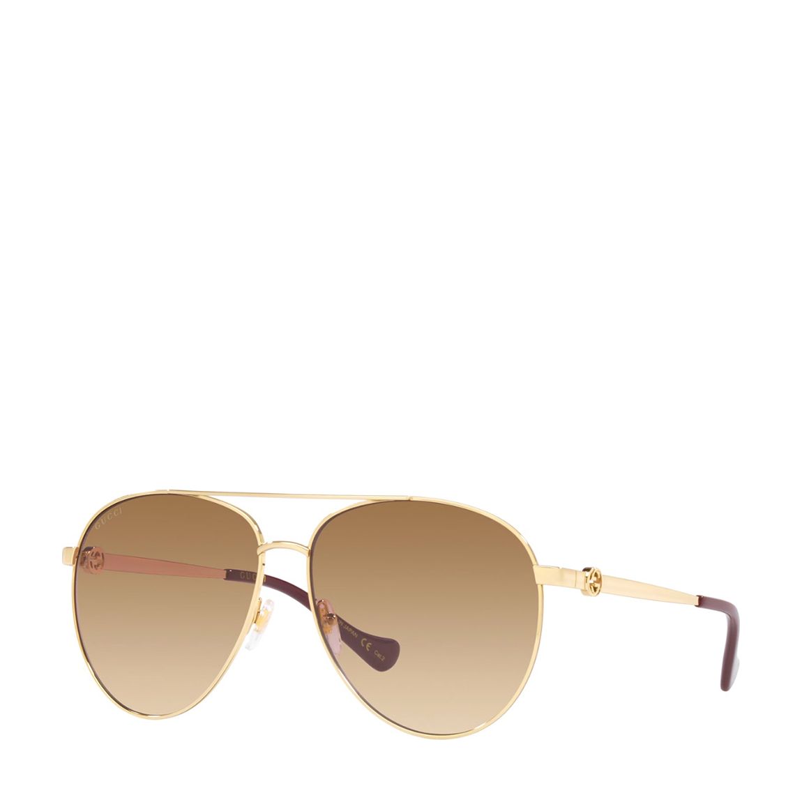 Women's Gold/Brown Gucci Sunglasses 61mm main product photo