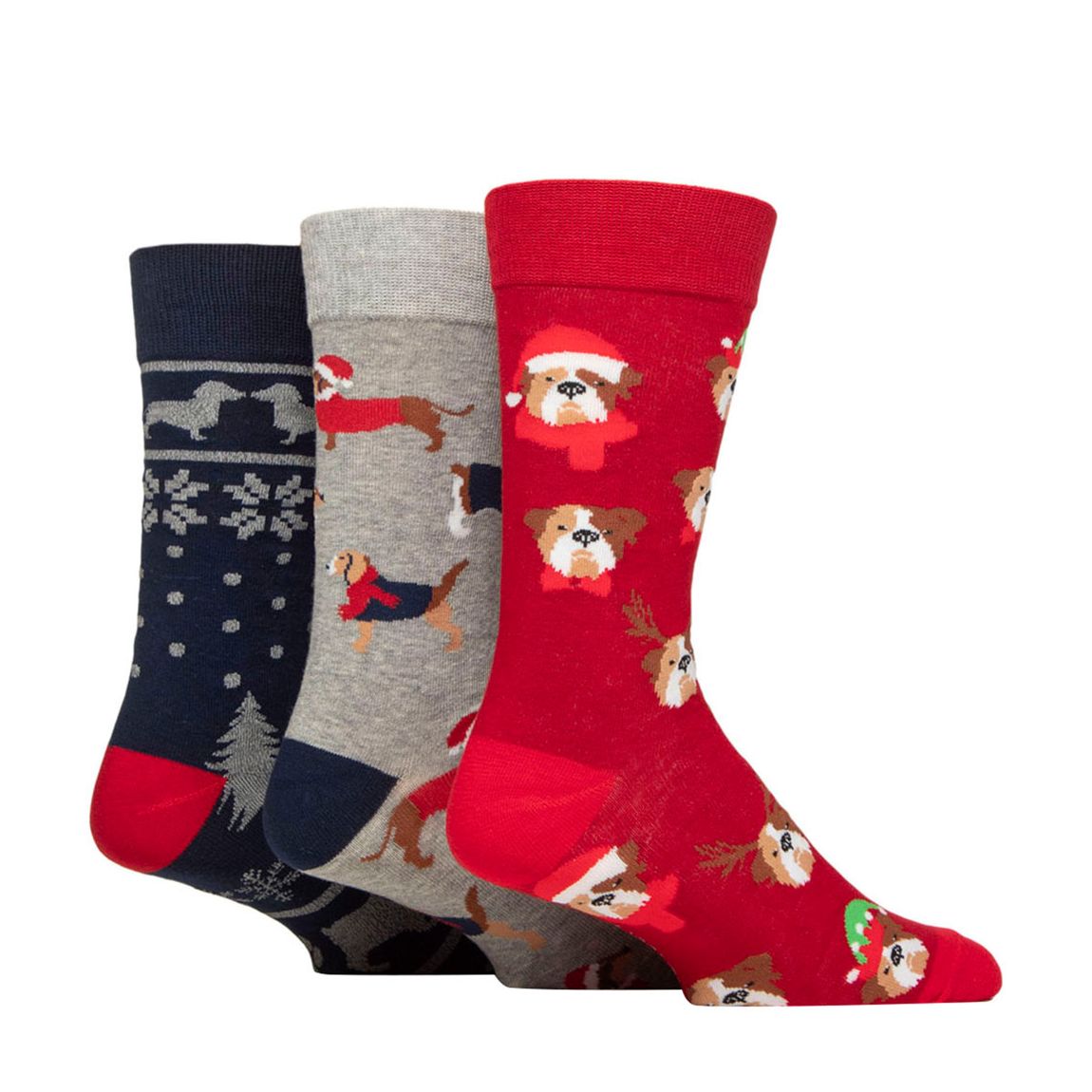 Multi 3pk Christmas Dog Socks Gift Box main product photo
