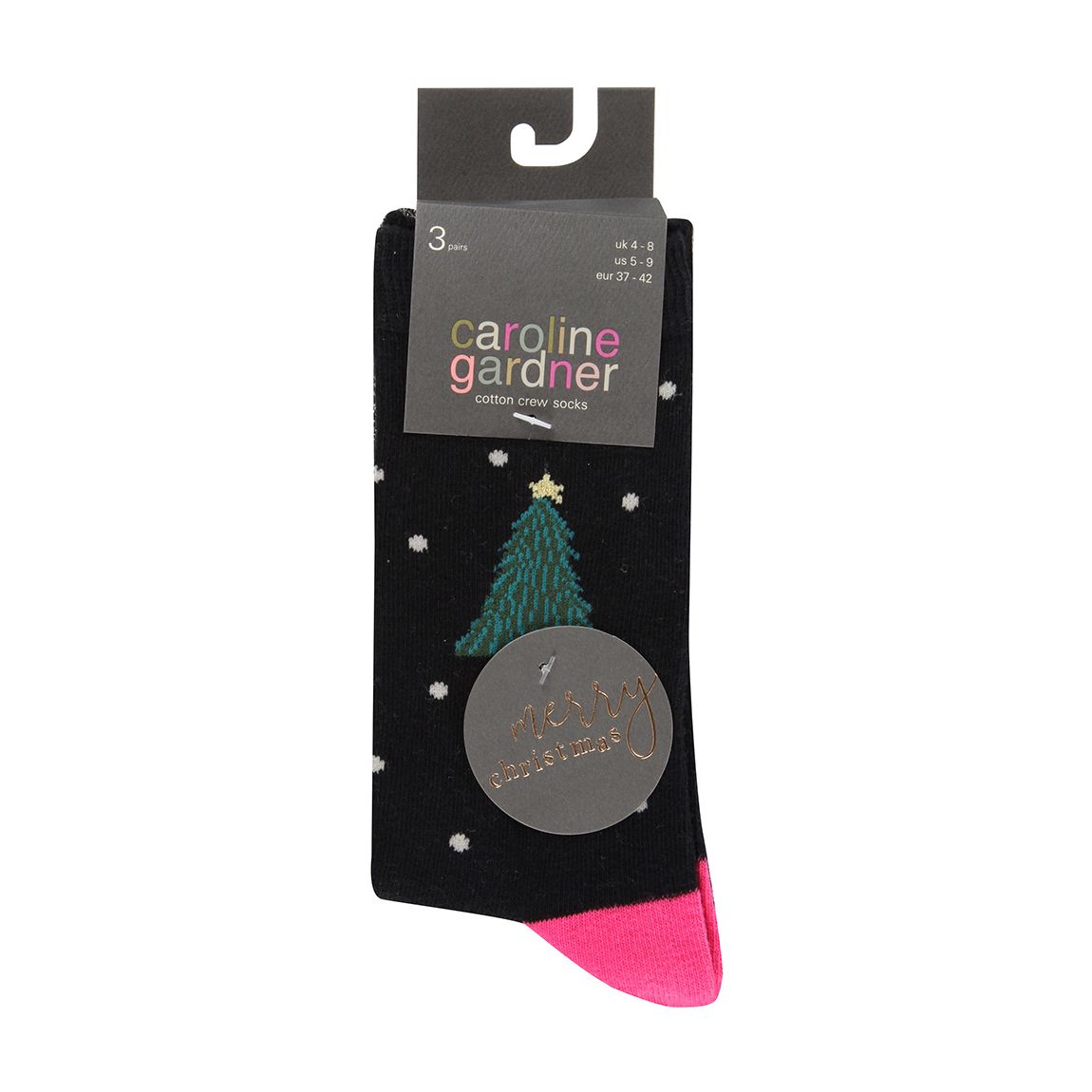 Black 3pk Seasonal Socks main product photo