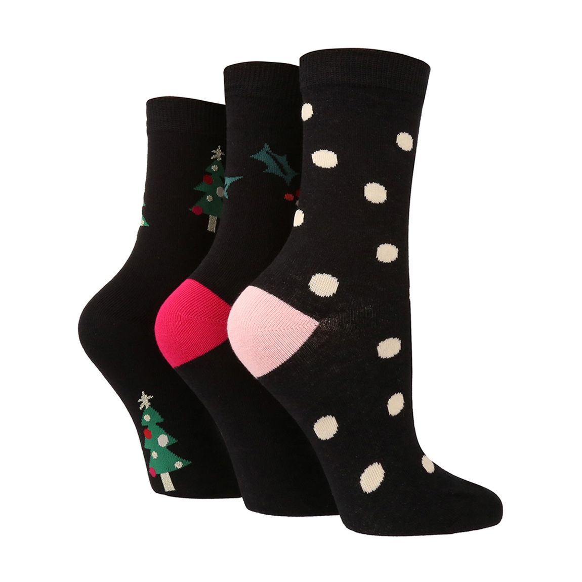 Black 3pk Christmas Sock Gift Box main product photo
