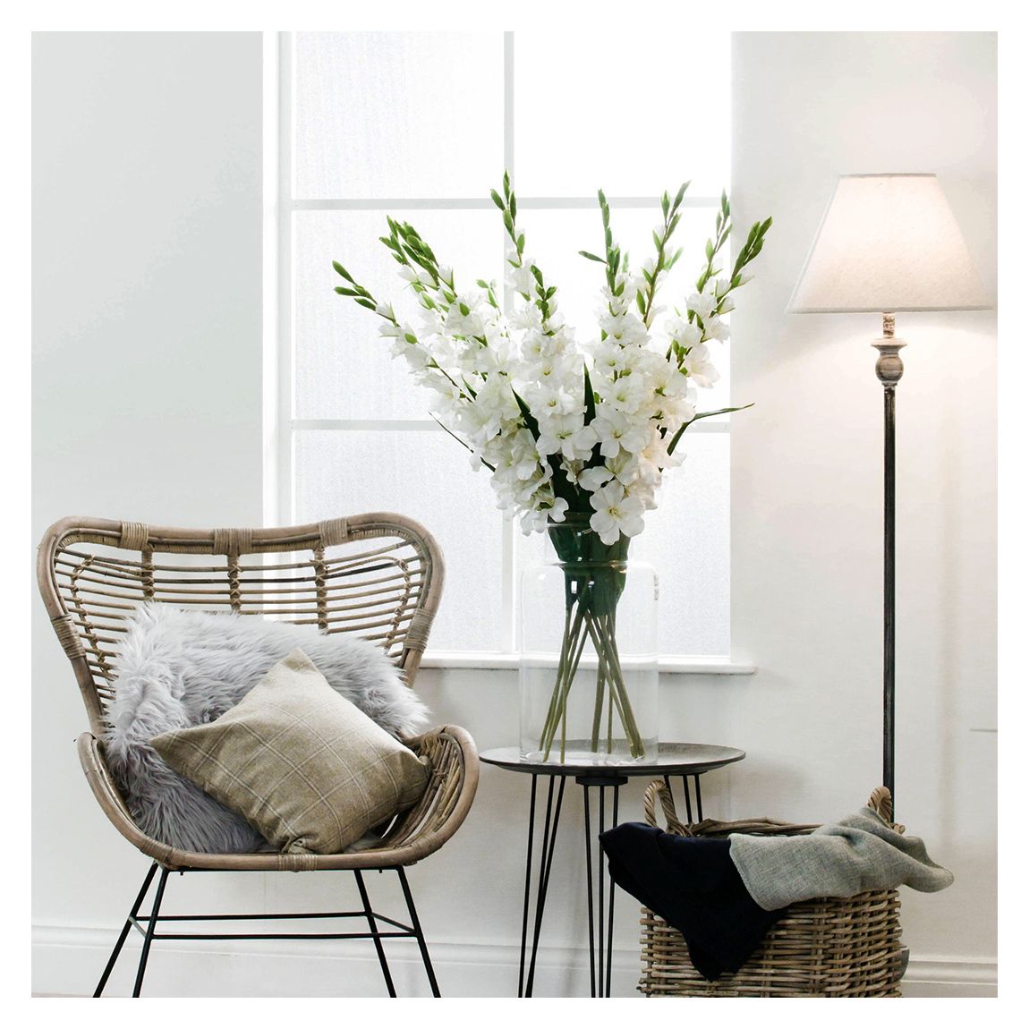 Faux White Gladioli main product photo