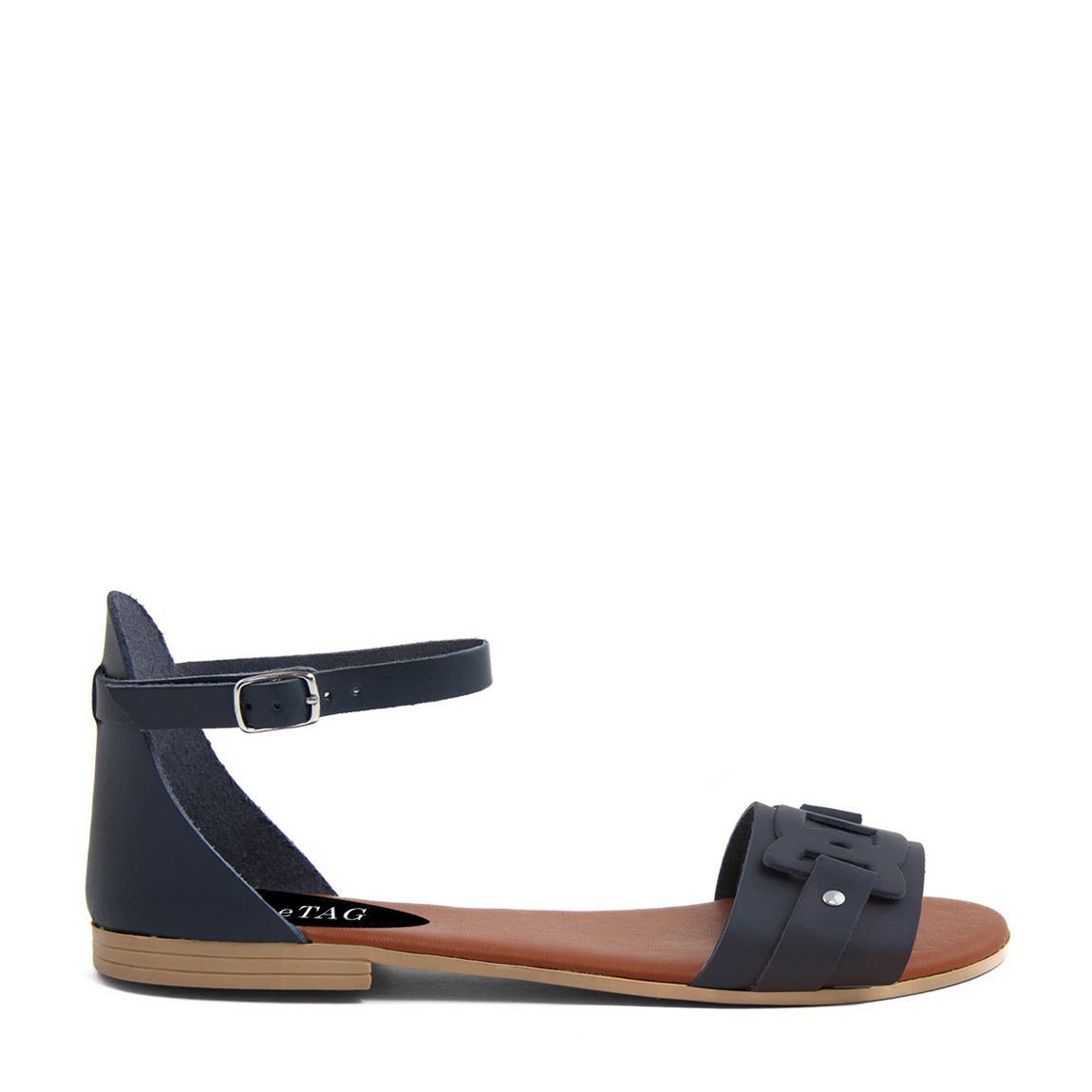 Blue Leather Band Detailed Flat Sandal main product photo
