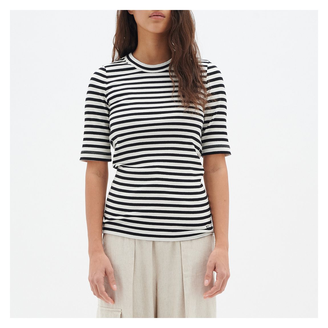 Navy/White Dagan Cotton Blend T-Shirt main product photo