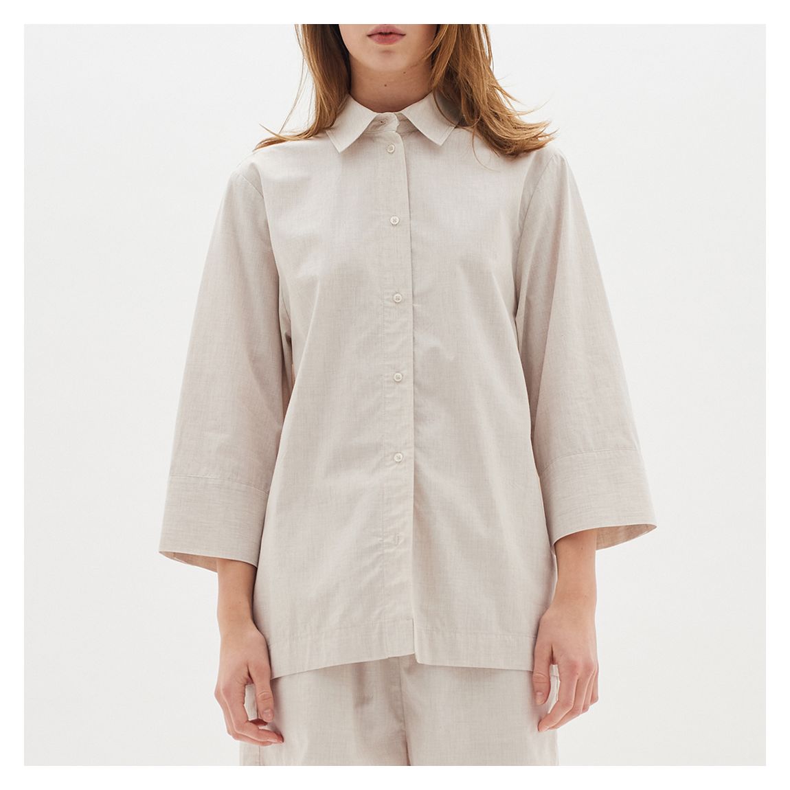 Ecru Jessia Cotton Blend Shirt main product photo