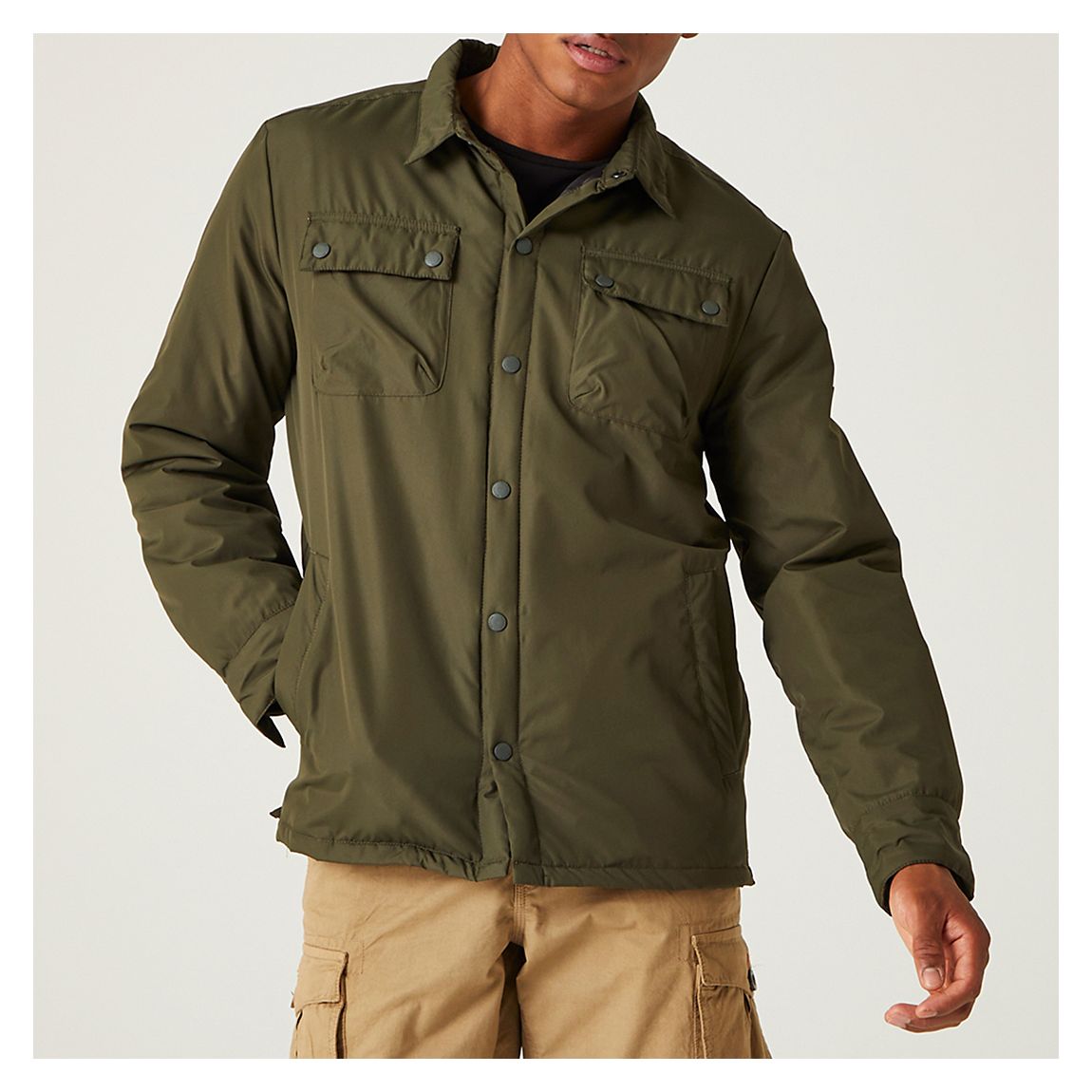 Khaki Vinca Shacket main product photo