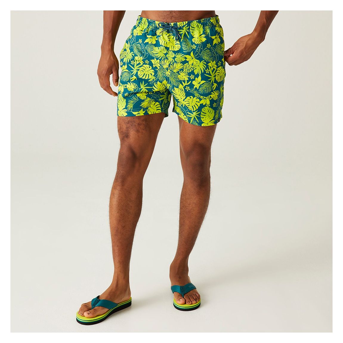Teal/Yellow Loras Swim Shorts main product photo