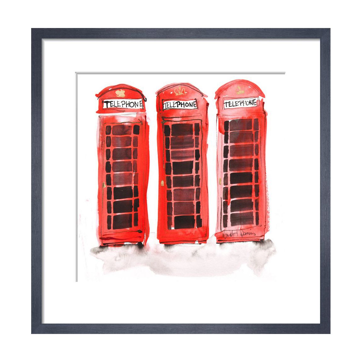 Telephone Trio 30x30cm Framed Print main product photo