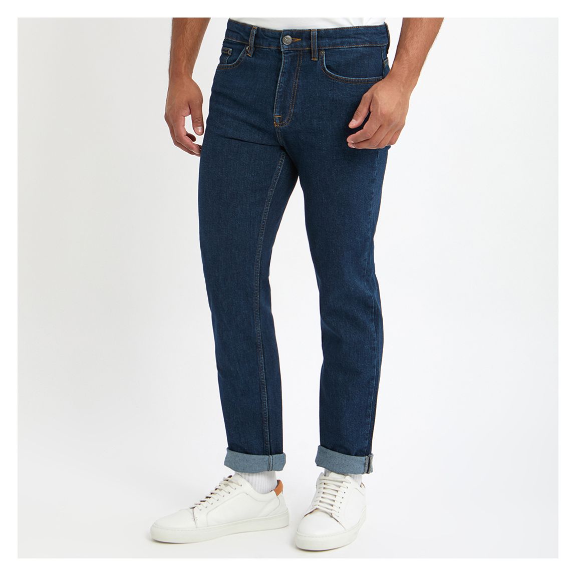 Navy Denim Straight Jeans main product photo