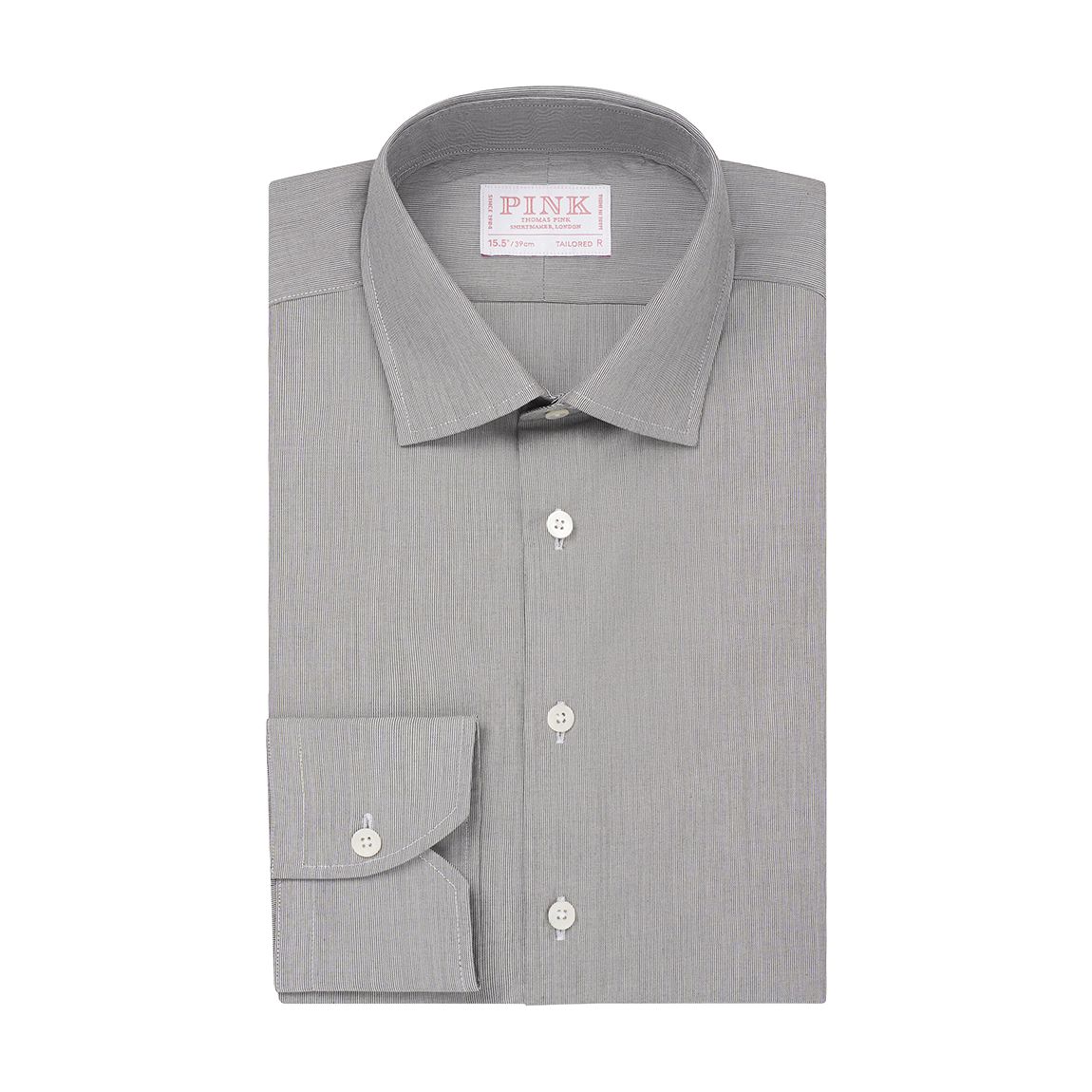 White Fine Stripe Tailored Fit Cotton Shirt main product photo