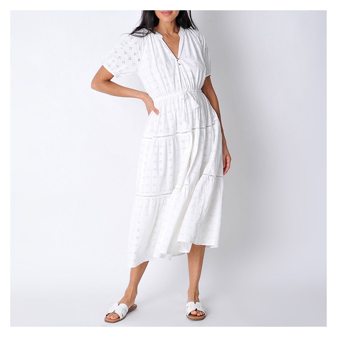 White Brooks Cotton Dress main product photo