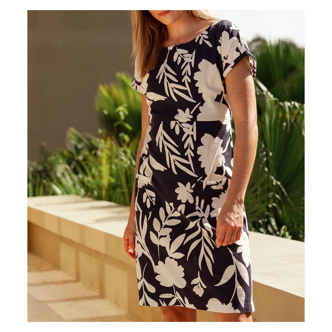 Navy Orlando Printed Dress main product photo