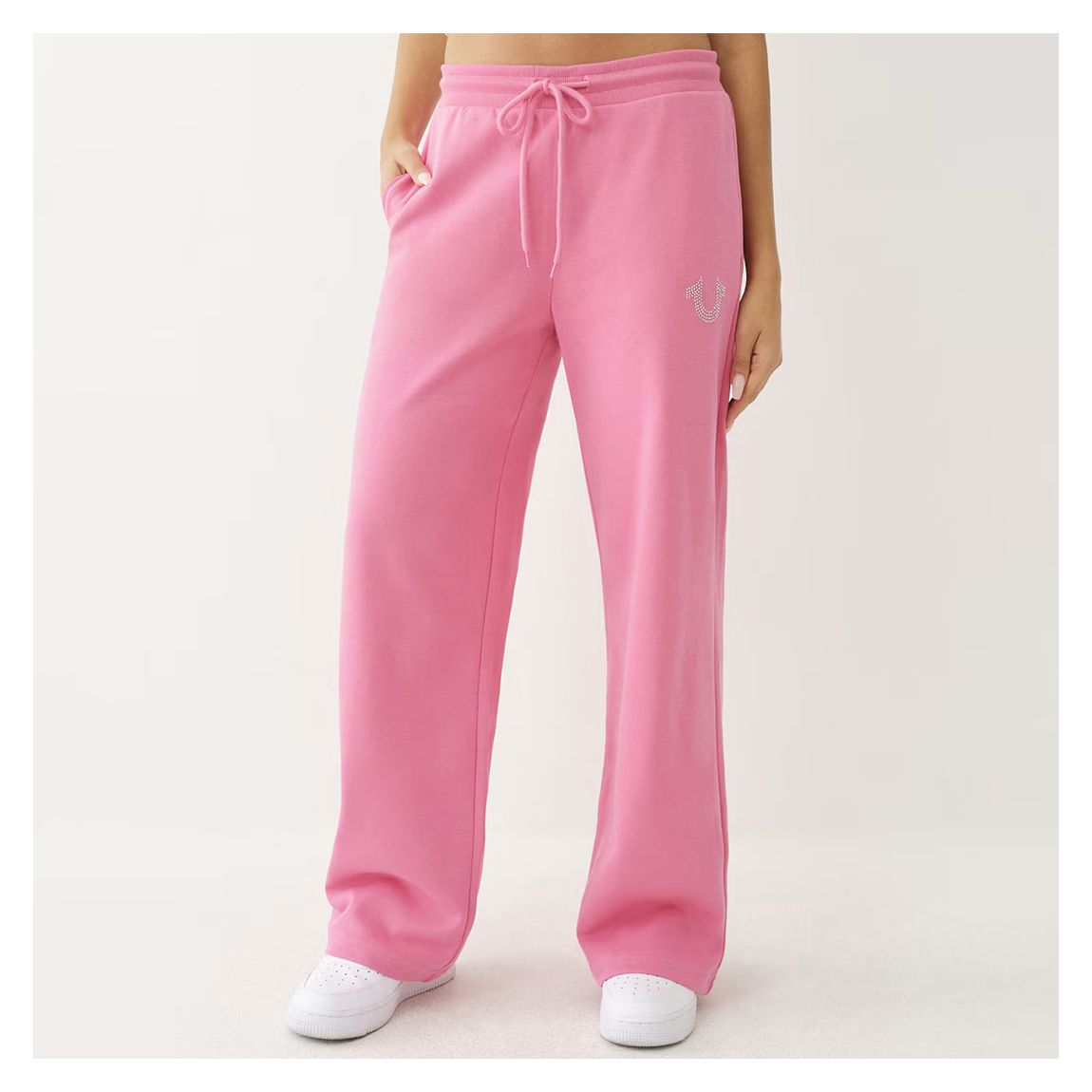 Pink Wide Leg Cotton Blend Tracksuit Bottoms main product photo