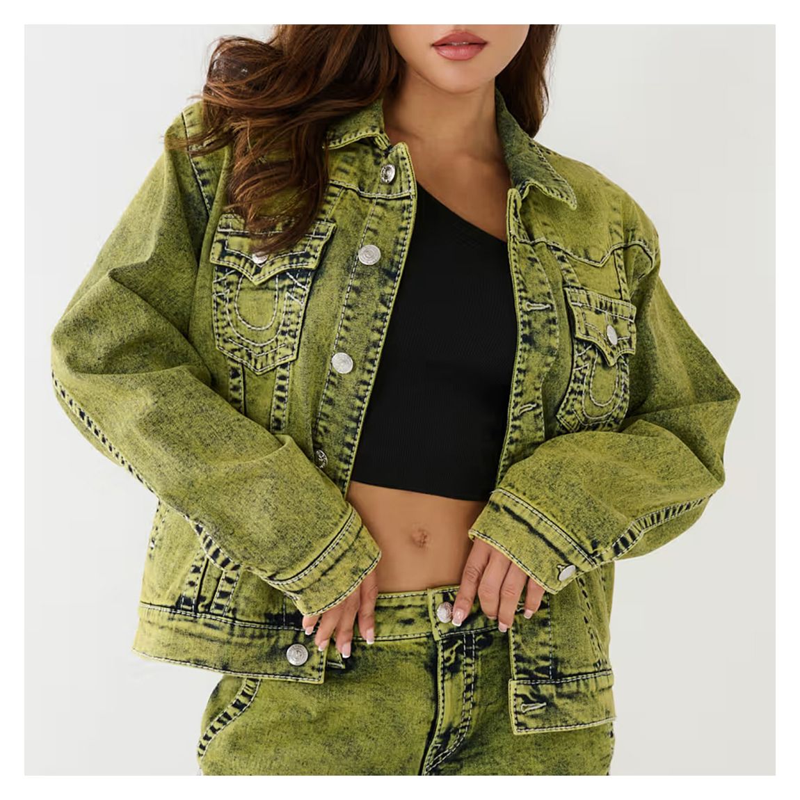 Green Jimmy Oversized Denim Jacket main product photo