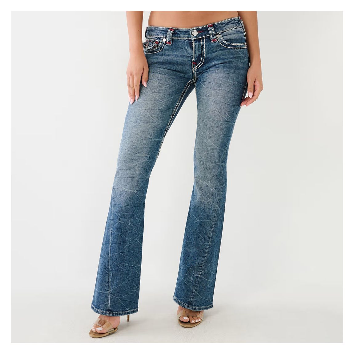Indigo Joey Low Rise Flare Stretch Jeans main product photo