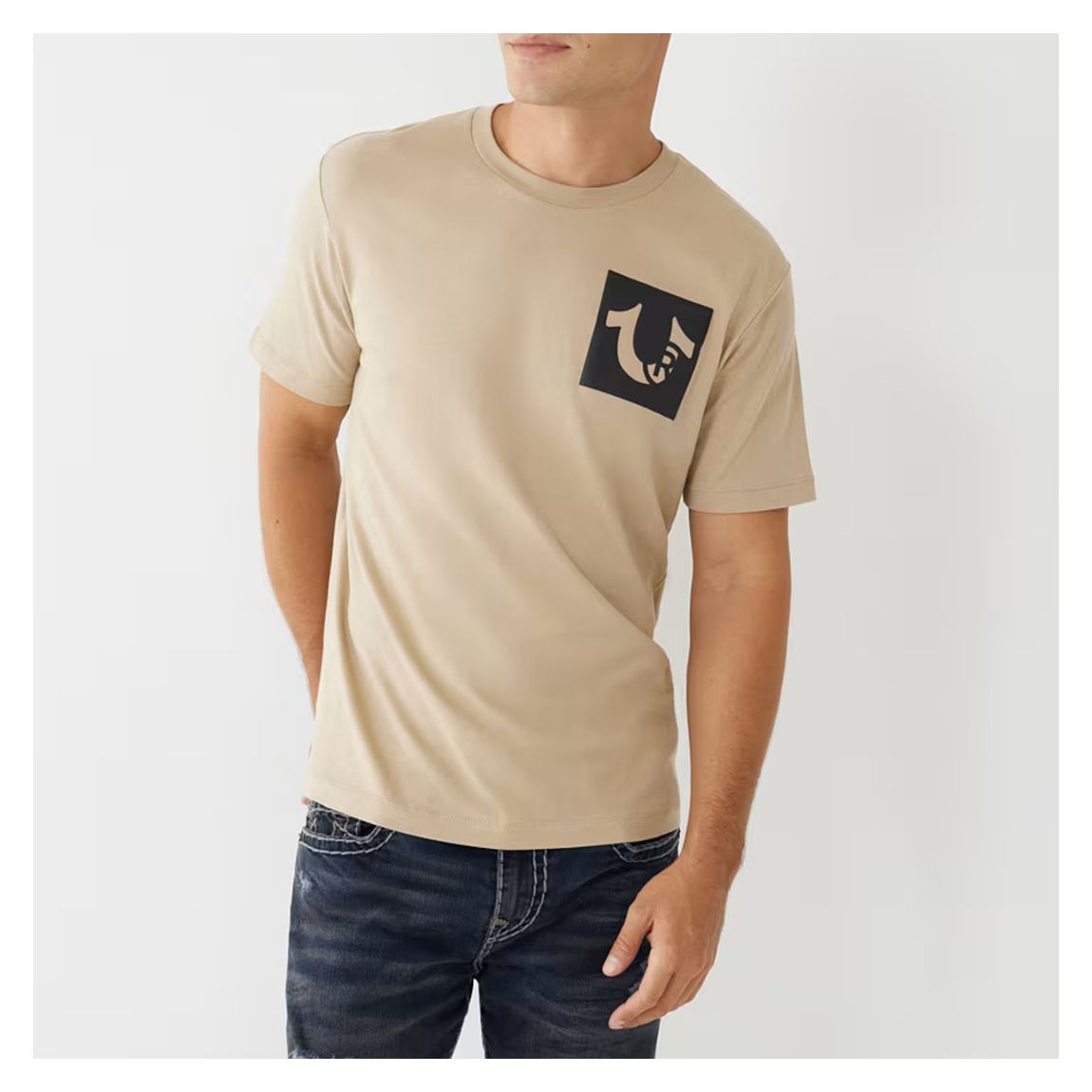 Beige Trademark Flag Cotton T-Shirt main product photo