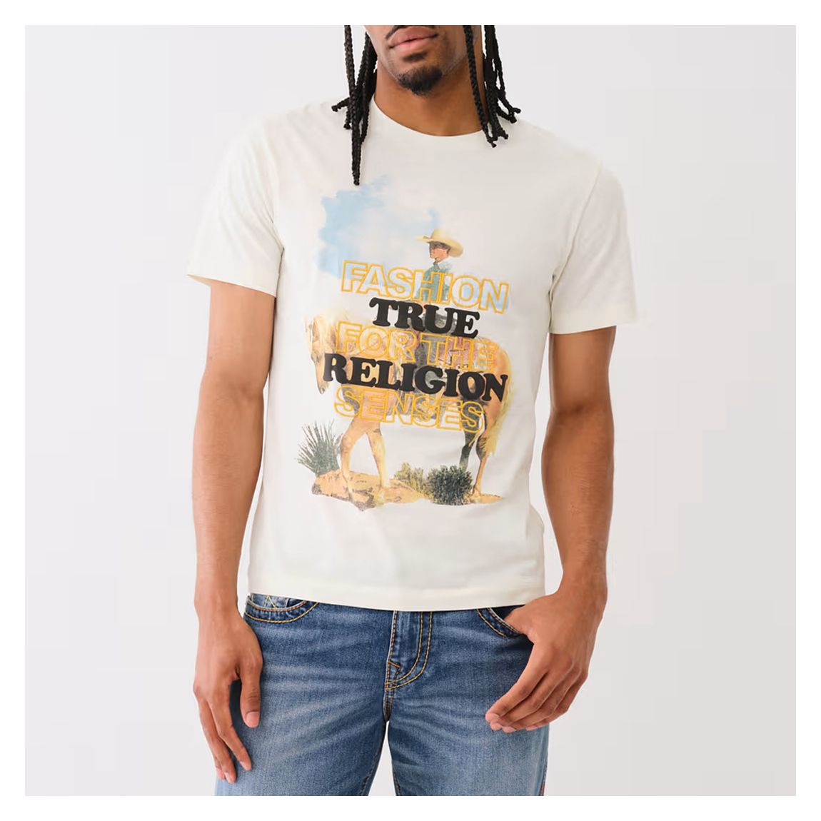 White Cowboy Cotton T-Shirt main product photo