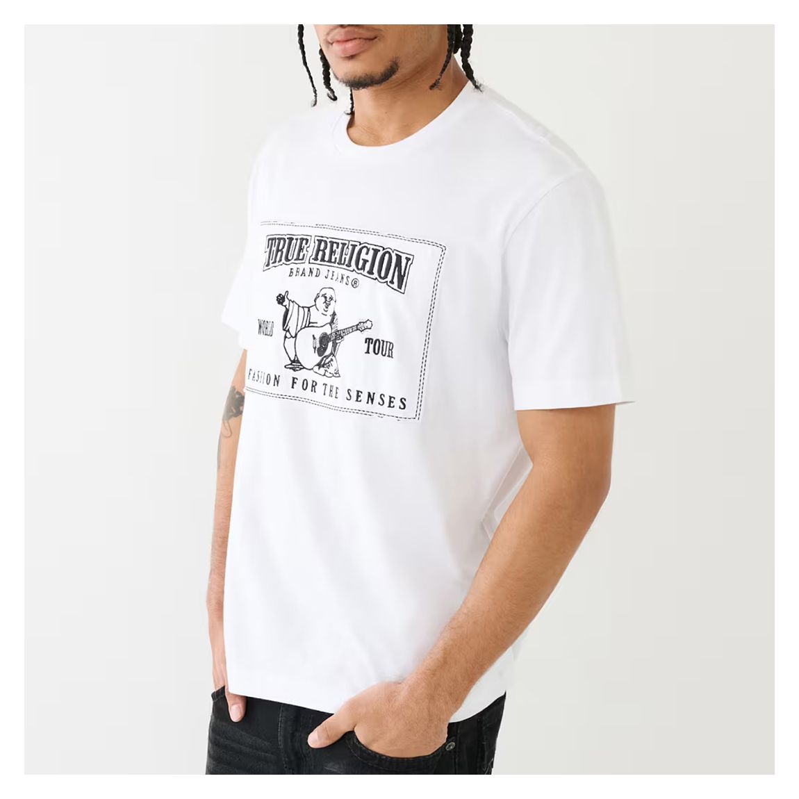 White Relaxed Applique Cotton T-Shirt main product photo